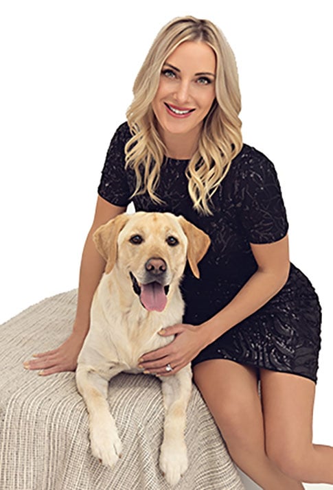 Attorney Kelsey Hankey with dog